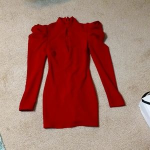 Red long sleeve dress